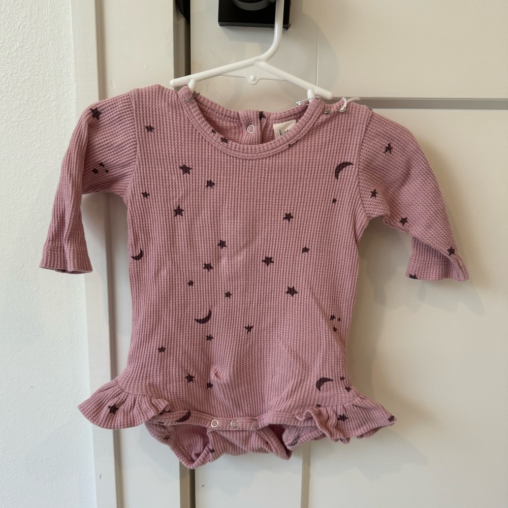 Kate Quinn waffle knit purple onesie